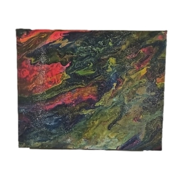 Hand Crafted modern art fluid acrylic pour handmade bohemian artwork wall decor - Picture 3 of 12